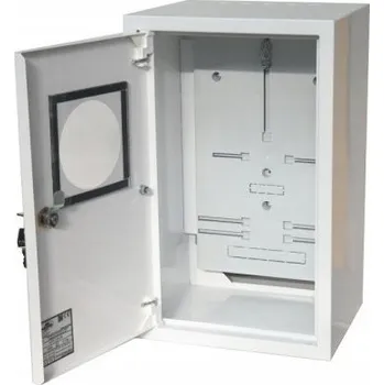 Rozvaděč Rozvodnice nástěnná elektroměrová 1x3F zámek okénko RAL 9003A-RZ19