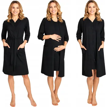 Dámský župan Košile pro kojící La Penna XL bavlna krátký rukáv