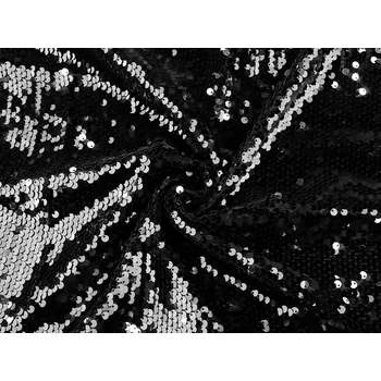 Flitrová látka - oboustranné flitry Varianta: 3 (345 g/m²) černá stříbrná, Balení: 1 m