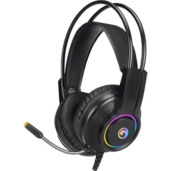 Sluchátka Marvo HG8935, sluchátka s mikrofonem, ovládání hlasitosti, černá, podsvícená, USB