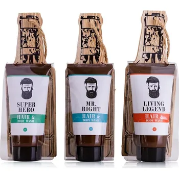 Kosmetická sada SET dárkový MEN'S STYLE skládající se z velkého dřevěného otvíráku na láhve a 100ml gel sp