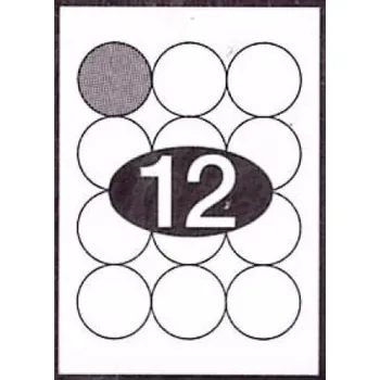 Samolepící etiketa Print etikety kruh průměr 60 mm 12 etiket na A4 100 listů, bílé -