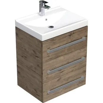 Koupelnový nábytek Koupelnová skříňka s umyvadlem SAT Cube Way 60x76,5x46 cm dub Wellington mat CUBE46603DWVER