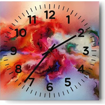 Hodiny Nástěnné hodiny do obýváku 40x40 Abstrakce Tiché hodiny Skleněné hodiny Bez hlučnosti