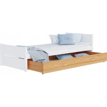 Postel Jednolůžková postel s dekorem dřeva AJKmeble 90x200 cm olše