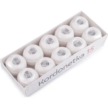 Příze Příze Kordonetka 20 g Varianta: 8002/15 bílá, Balení: 10 ks