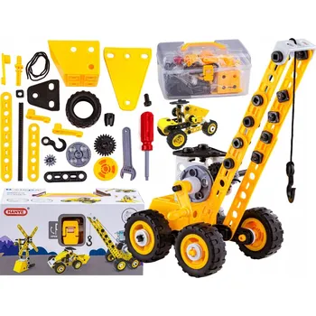 ostatní stavebnice STAVEBNICE NA ŠROUBOVÁNÍ STAVEBNÍHO STROJE KUFŘÍK 100