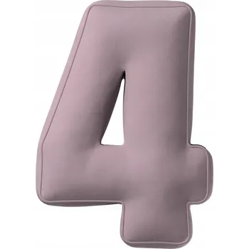 Polštář YellowTipi Polštář Číslice 4 tlumená růžová