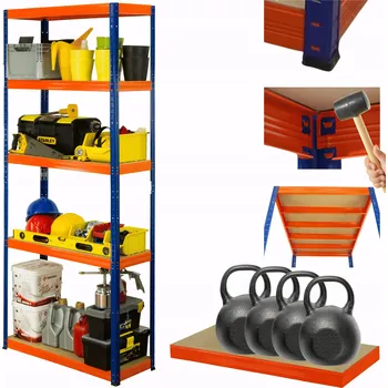 Dílenský regál Kovový regál skladový garážový HELIOS HNO 213x120x30 5x400kg