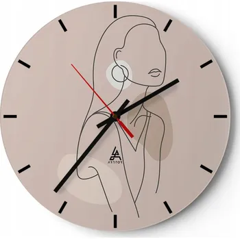 Hodiny Nástěnné hodiny do kuchyně 30x30 Abstrakce Skleněné hodiny do obýváku Tiché