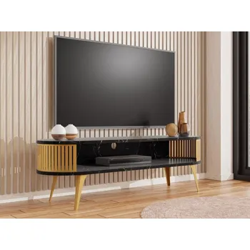 Televizní stolek TV stolek Mozimo Gold, Barva: zlatá / černá pietra grigia MIRJAN 5903211392344