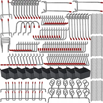 Obraz Kovové úchyty na nářadí, 228 ks, stříbrné