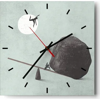 Hodiny Velké nástěnné hodiny 40x40 Abstrakce Skleněné tiché hodiny