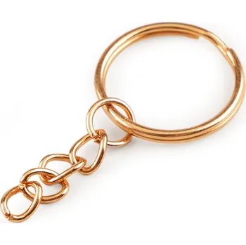 Přívěsek Kroužek na klíče Ø25 mm s řetízkem Varianta: 6 růžové zlato, Balení: 1000 ks