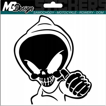 Samolepicí dekorace na vozidlo NÁLEPKA na auto LEBKA 13x15 cm