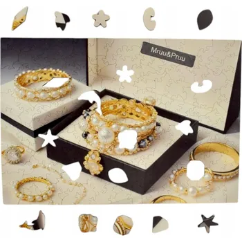 Obraz Puzzle Dřevěné Mruu&Pruu Perly 170 dílků 25 x 25 cm