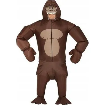 Karnevalový kostým Kostým nafukovací gorila hnědá velikost L