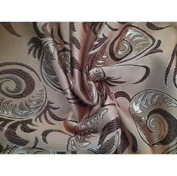 Záclonová látka 145 cm hnědá se vzorem - metráž