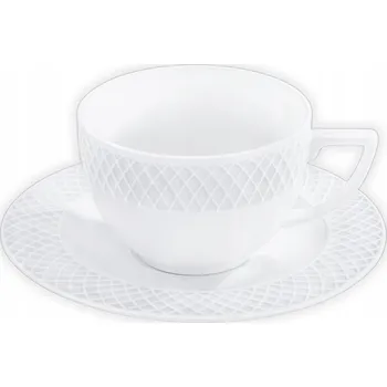 Šálek 240 ml a podšálek 15 cm na čaj Wilmax, BÍLÝ PORCELÁN
