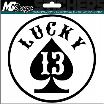 Samolepicí dekorace na vozidlo Samolepka auto LUCKY 13 15x15