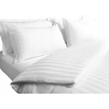 Povlečení Hotelové povlečení damašek 220x240 cm, 50x70 cm - 2 ks, zip, proužky 2 cm