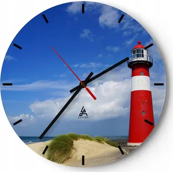 Hodiny Nástěnné hodiny do kuchyně 30x30 Krajina Skleněné hodiny do obýváku Tiché