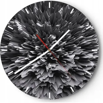 Hodiny Nástěnné hodiny do kuchyně 30x30 3D Skleněné hodiny do obýváku Loft Tiché