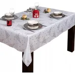 Vánoční ubrus s motivem hvězdiček, 120x180 cm, SW6 stříbro