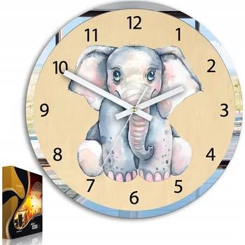 Hodiny Nástěnné hodiny Slon ver.II pro děti - TICHÉ 30 cm vícebarevná