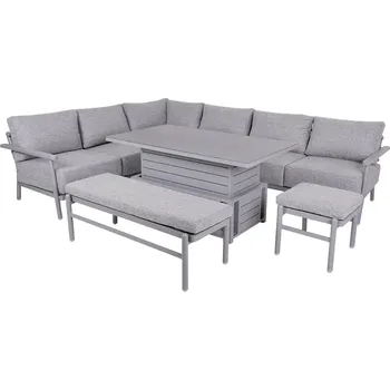 Zahradní sestava Rojaplast TAMPA souprava hliníková - šedá