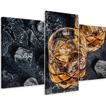 Obraz Obraz Triptych SKLENICE Skotské WHISKY 3D 180x120