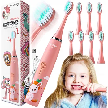 Elektrický zubní kartáček SONICKÝ KARTÁČEK PRO DĚTI ELEKTRICKÝ NA ZUBY KRÁLÍK HLAVICE 8 KS