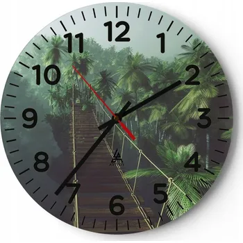 Hodiny Velké nástěnné hodiny 40x40 Krajina Skleněné hodiny Kulatý Tiché