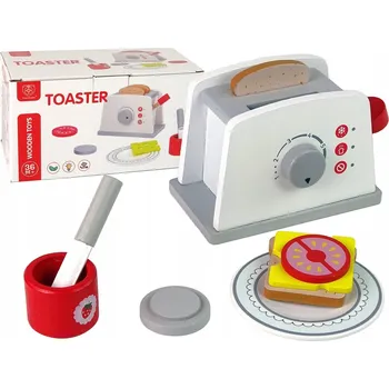 Dřevěná hračka Dřevěný Toustovač Snídaně Příslušenství pro Děti