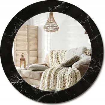 Zrcadlo Zrcadlo s potiskem do koupelny, kuchyně, předsíně, mramor, průměr 60 cm