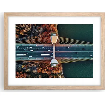 Obraz Obraz plakát v rámu světlý dub do obýváku 40x30 Varšava foto na zeď