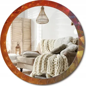 Zrcadlo Nástěnné zrcadlo s grafikou na skle Spirála abstrakce Velké fi 100 cm