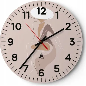 Hodiny Nástěnné hodiny do obýváku 40x40 Grafika Kulatý Hodiny na skle Loft Tiché