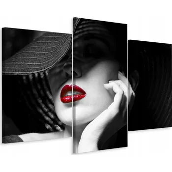 Obraz Obraz Triptych ŽENA v Klobouku 3D Efekt 60x40