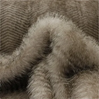 UMĚLÁ LÁTKA KOŽEŠINA DLOUHÝ VLAS cikcak béžová hnědá kožíšek PREMIUM 0,1 m