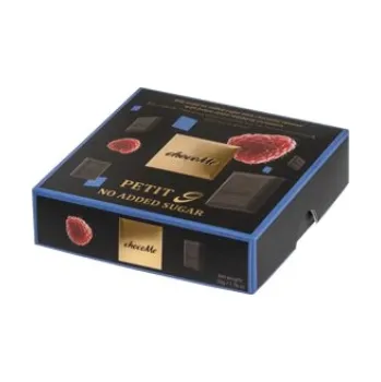 Čokoláda Minibonboniéra Petit 9 chocoMe s gurmánskými čokoládičkami bez cukru s lyofilizovanou malinou