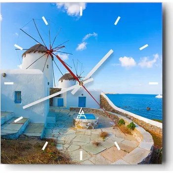 Hodiny Velké nástěnné hodiny 40x40 Architektura Skleněné hodiny Tiché