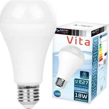 Žárovka LED žárovka E27 18W studená bílá 6500K 230V A70 silná, prémiová kvalita