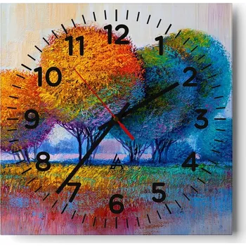 Hodiny Nástěnné hodiny do obýváku 40x40 Abstrakce Tiché hodiny Skleněné hodiny Bez hlučnosti