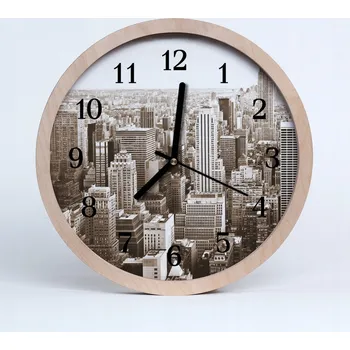 Hodiny Nástěnné quartzové hodiny Tichý chod Město budovy 20 cm