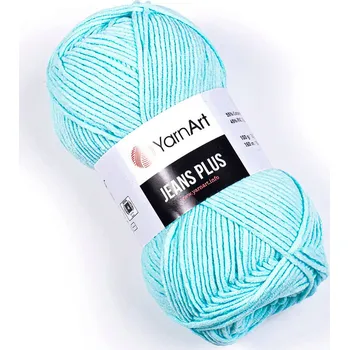 Příze Pletací / háčkovací příze YarnArt JEANS PLUS 76 světlá azurová, jednobarevná, 100g/160m