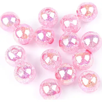 Korálek Plastové korálky s AB efektem Ø13 mm Varianta: 2 růžová sv., Balení: 15 ks