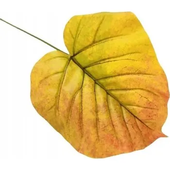 umělá květina VELKÝ pogumovaný PODZIMNÍ LIST do aranžmá, vazby, kytice, stonek, doplněk, pik