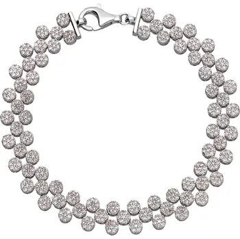 Náramek Zlaton Náramek bílé zlato květina se zirkony vel.19 14.6g 000240811244