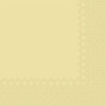 Papírový kapesník Ubrousky jednobarevné KRÉMOVÉ 3-vrstvý 33x33cm / 236005